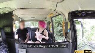 Fake Taxi - Pretty pink hair teen cums in cabbies mouth from pussy eating before taking his cock