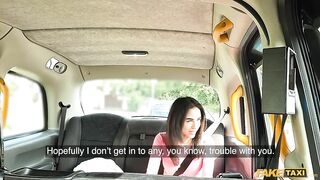 Fake Taxi - petite London Teen with tight body teases driver before struggling with his huge cock