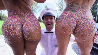 Sexy - Rose Monroe & Lilith Morningstar's Big Asses Covered In Candy (Yum)
