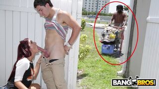 Sexy - Sophia Steele Gives Peter Green A Public Blowjob While Bum Walks