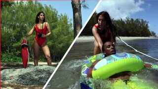 Sexy - Latina Lifeguard Valerie Kay Rescues A Big Black Cock