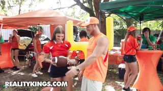 Real Sexy - College Girls Sky Wonderland & Katerina Deville Are Huge Football Fans & Dick Lovers