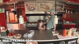 Real Sexy - Stunning Food Truck Reviewer Lady Lyne Wants A Taste Of Her Employee's Sausage