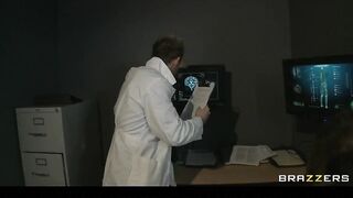 Slutty brunette Cytherea squirts while riding doctor's cock