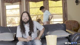 Smoking Wife Sucks off 18 Year Old behind Husband's Back