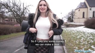 Public Sex Married blonde babe has sex with a stranger with a huge fat cock
