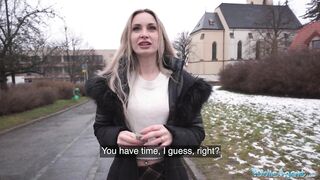 Public Sex Married blonde babe has sex with a stranger with a huge fat cock