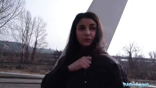Public Sex Hot creampie climax after outdoor steamy sex