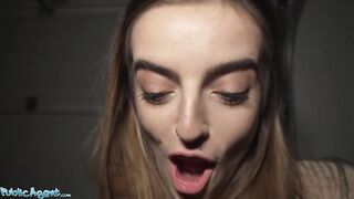 Public Sex – French babe Alba Lala Shows Off Her Small Tits on the Street