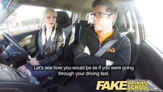 Hot Driving School big tits student creampie and squirting
