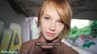 Public Sex, Redhead Ariela Donovan got fucked in a tunnel