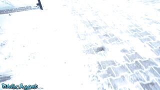 Public Sex French teen cheats with first big dick public flashing and hardcore sex