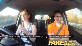 Hot Driving School Posh freaky redhead with ginger bush