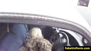 British cop fucks blonde whore in the ass