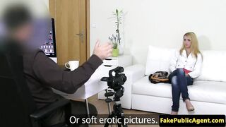 Auditioning euro blonde ass jizzed on camera