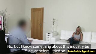 Busty Casting beauty titfucked and jizzed