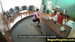 Rimmed euro bent over and fucked by doctor