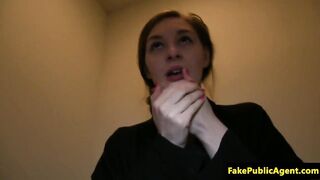 Pulled euro babe blows cock for cash