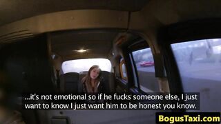 Real UK taxi babe jerking off cabbies cock
