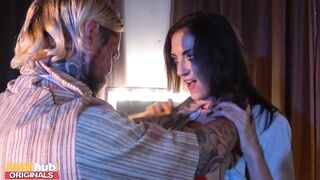 Hothub Originals - Hot Horror Movie goes wrong when real killer enters star actress dressing room