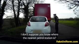 British redhead plowed outdoors by the police