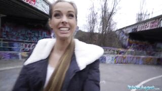 Public Sex Kinuski fucks a big Spanish cock outside