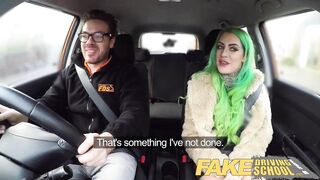 Hot Driving School – Wild ride for tattooed busty beauty