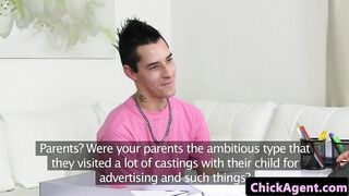 Euro casting babe tugging auditioning guy