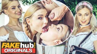 Sex - Horny blonde Oktoberfest girls have orgasmic threesome after party