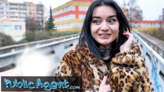 Public Sex French babe Crystal Cherry outdoor blowjob and big dick pov