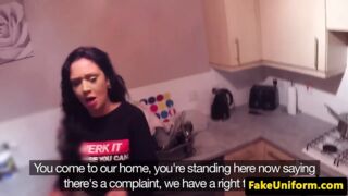 Cheeky chav amateurs sucking fake cops dick