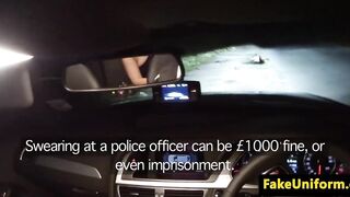British skank cocksucks officer outdoors POV