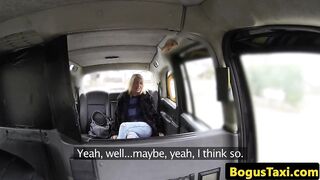 British taxi babe sucking cabbies nuts