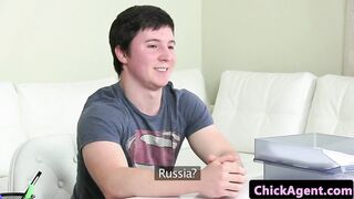 Gorgeous european agent fucks client