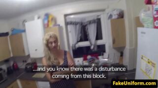 Busty uk slut pussyfucked by uniformed cop