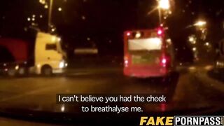 Horny cop enjoys taking adventage of the sexy ebony babe