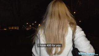 Public Sex Sexy blondes tight shaven pussy filled with cum
