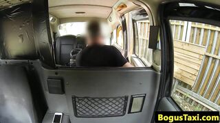 Busty pussypierced Brit cumsprayed by cabbie
