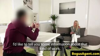 Casted euro doggystyled for office audition