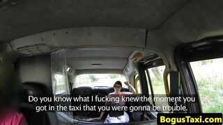 Spex taxi babe facialized after sucking cock