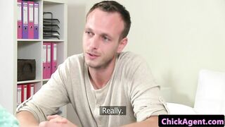 Real casting babe sucking cock before fucking