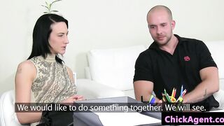Euro couple cocksucking during audition