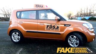 Hot Driving School Tattooed redhead craves instructors big