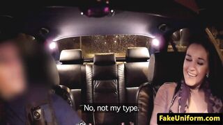 British slut sucks cops balls and dick