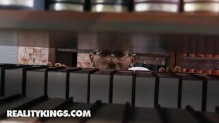 Hot Videos - Lucky Diego Hides Behind The Shelves & Sneakily Fucks Tattooed Librarian Christina Savoy