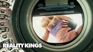 Mandy Rhea Goes To Check Her Laundry & Catches Her Stepdaughter Callie Black Humping The Dryer - Hot Videos