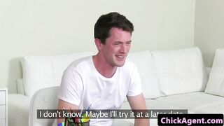 Busty female agent doggystyled at casting