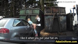 Pulled Britt outdoor fucked by crooked cop