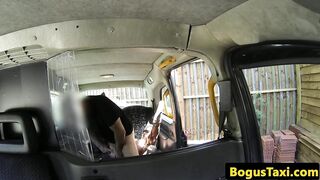 Real brit taxi babe spunked on face