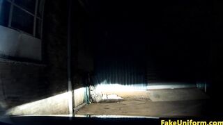 British babe doggystyled outdoors by cop